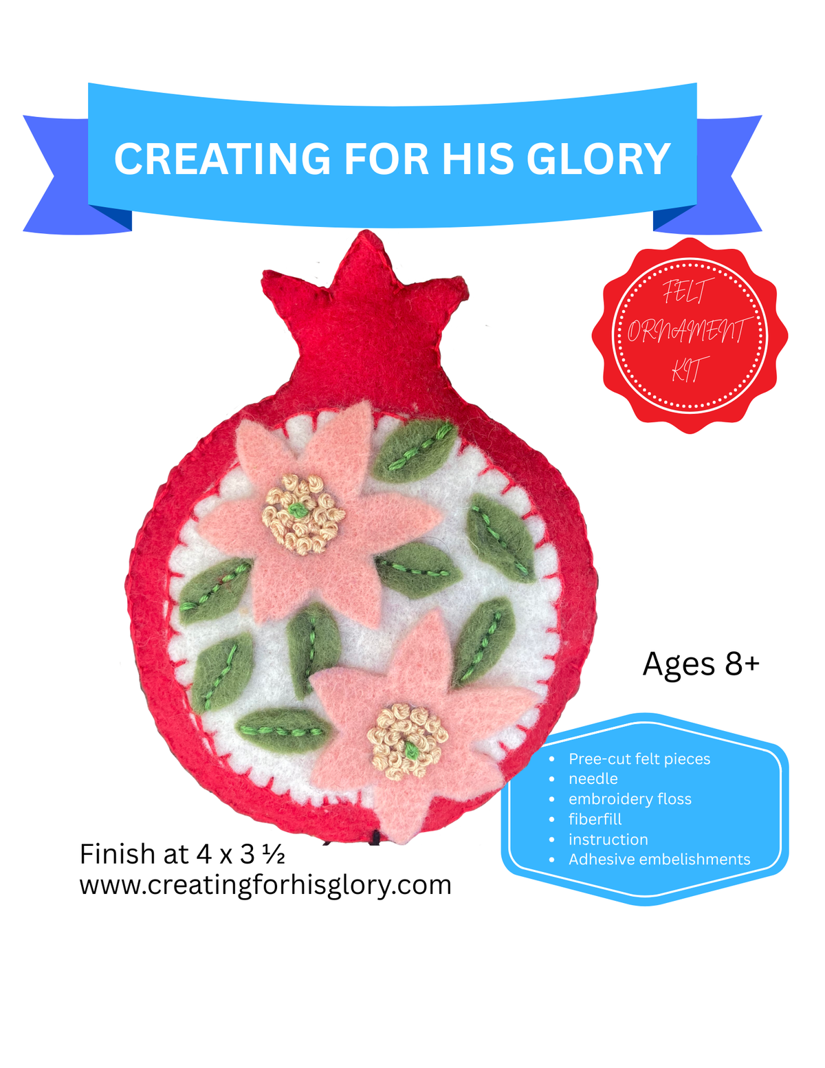 Felt Ornament Kit - Pomegranate