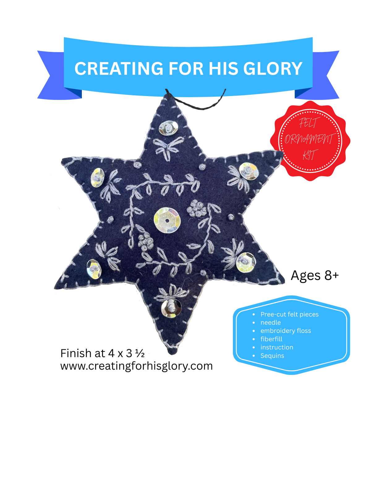 Felt Ornament Kit - Star of David