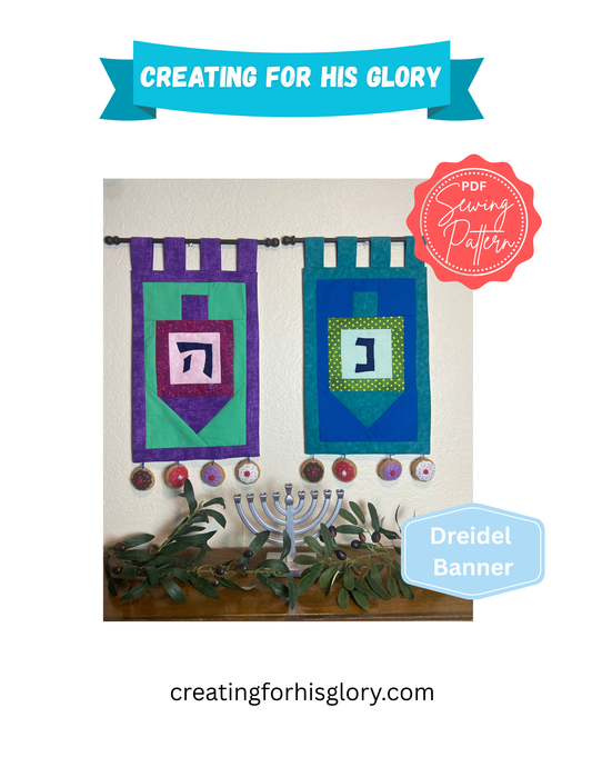 PDF Dreidel Flag Banner Pattern