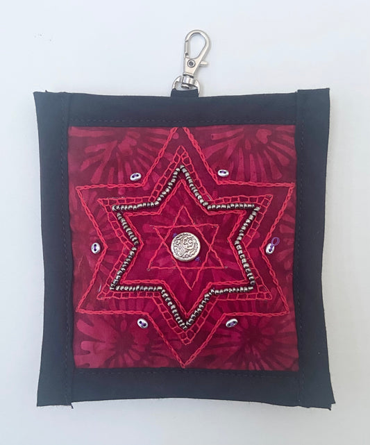 Hand embroidered Coin Purse Key chaing