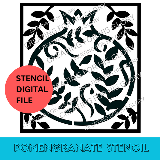 CRAFT STENCIL (Down Loadable)- POMEGRANATE