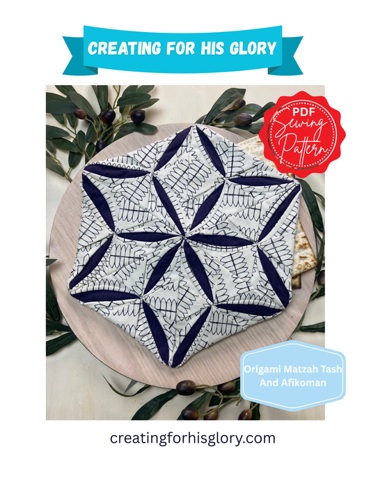 PDF Origami Matzah Tash Cover and Afikoman Bag Pattern