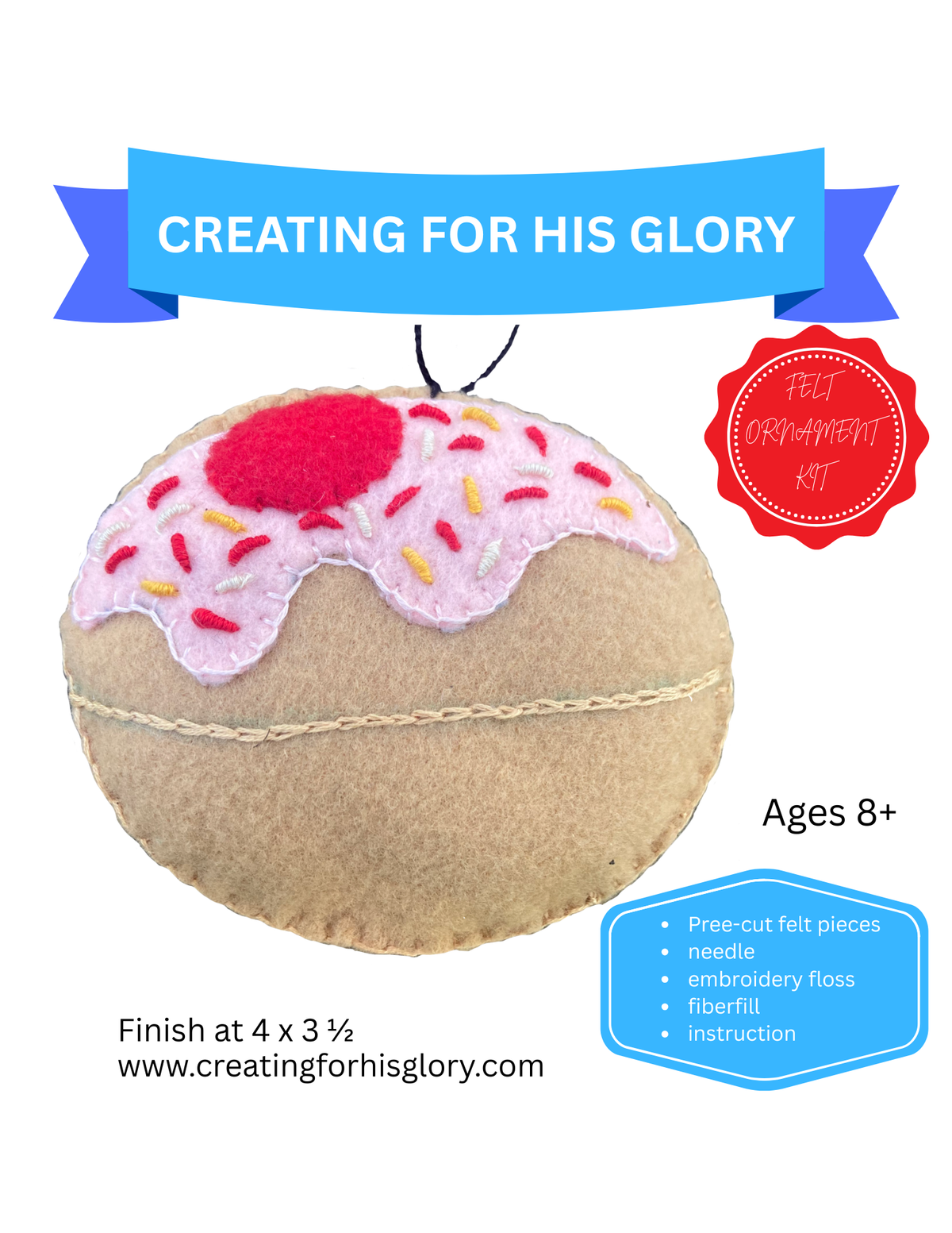 Felt Ornament Kit - Sufganiyah