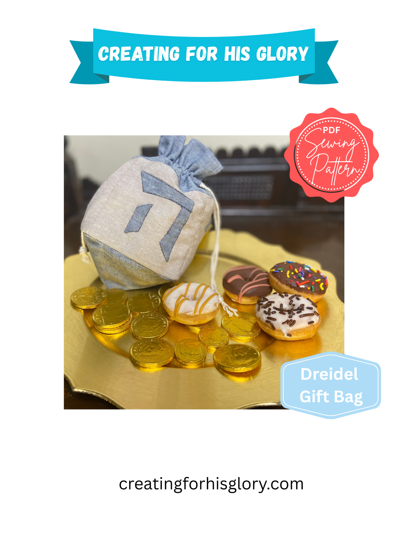 PDF - Dreidel Gift Bag Pattern
