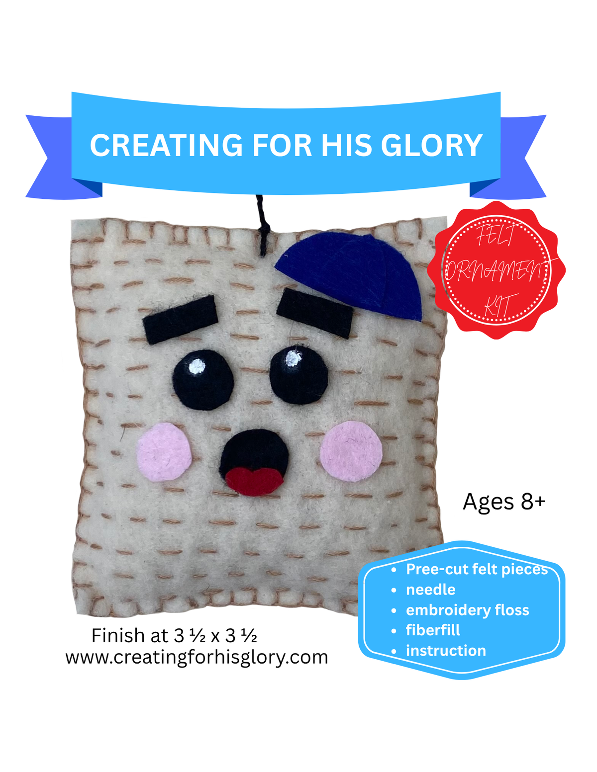 Felt Ornament Kit - Matzah Guy
